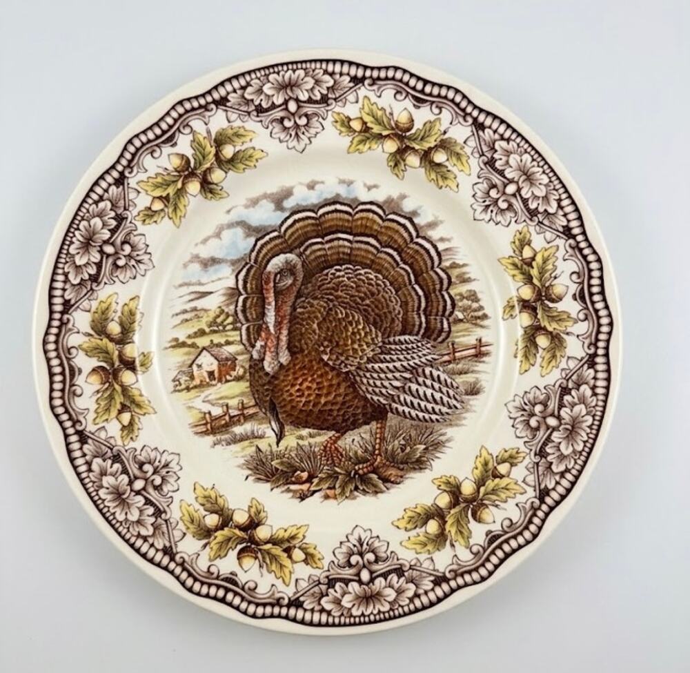 Royal Stafford Turkey Dinner Plate | English Transferware Thanksgiving Tableware